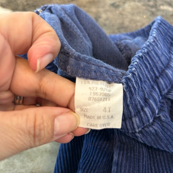 VINTAGE 90’s Oshkosh Navy Corduroy Trousers 4t made in USA have wear - Picture 4 of 7